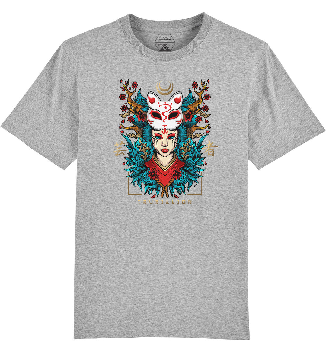 Geisha with Neko Cat Mask T Shirt